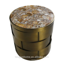 CANOSA table à café en coque d&#39;eau douce chinoise avec cuivre doré